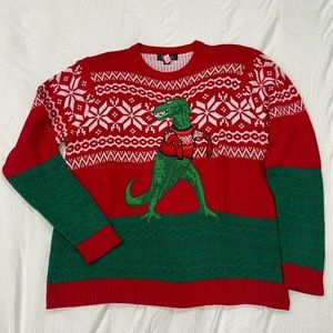 T-Rex Christmas sweater